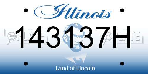 143137H Illinois License Plate