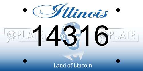 14316 Illinois License Plate