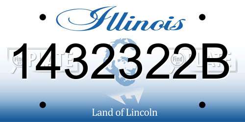1432322B Illinois License Plate