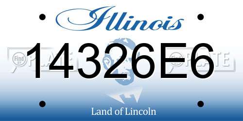 14326E6 Illinois License Plate