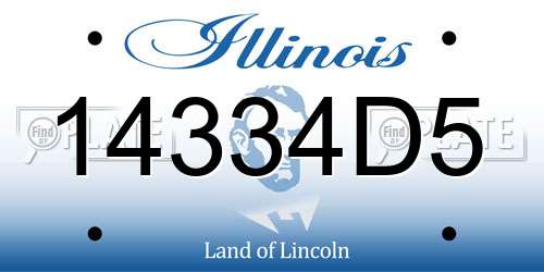 14334D5 Illinois License Plate