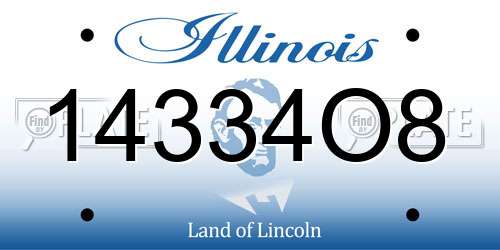 14334O8 Illinois License Plate