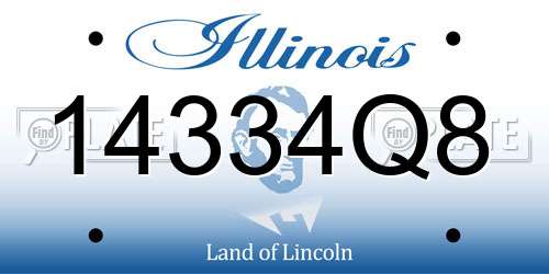 14334Q8 Illinois License Plate