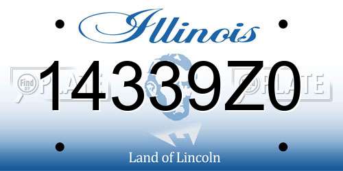 14339Z0 Illinois License Plate