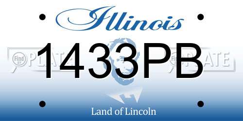 1433PB Illinois License Plate