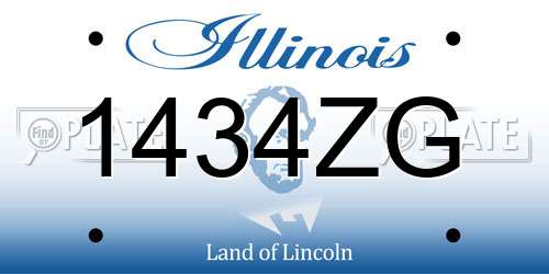 1434ZG Illinois License Plate