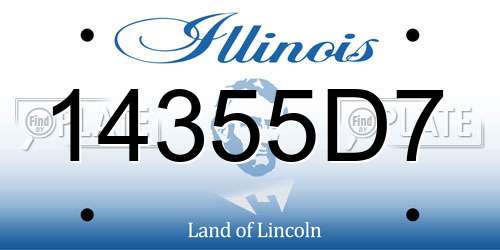 14355D7 Illinois License Plate
