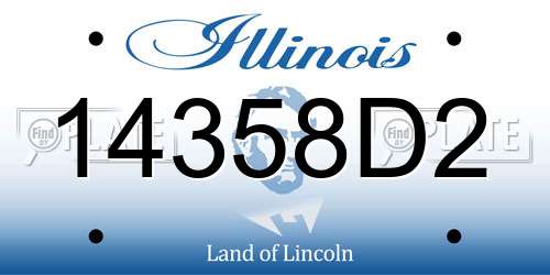 14358D2 Illinois License Plate