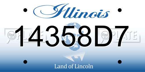 14358D7 Illinois License Plate