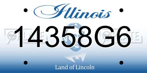 14358G6 Illinois License Plate