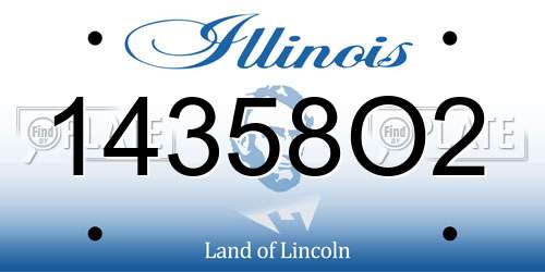 14358O2 Illinois License Plate