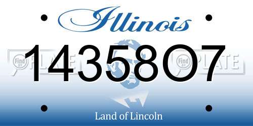 14358O7 Illinois License Plate