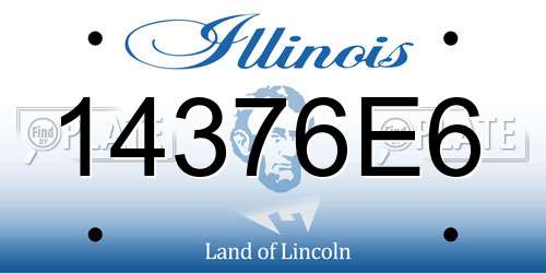 14376E6 Illinois License Plate