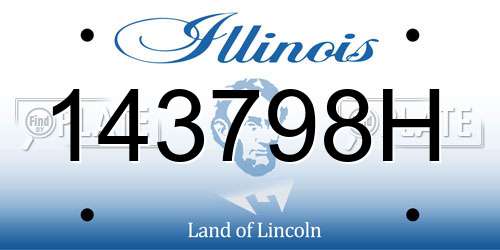 143798H Illinois License Plate