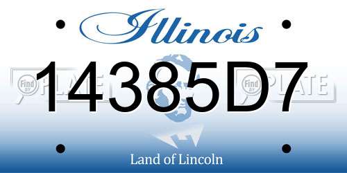 14385D7 Illinois License Plate