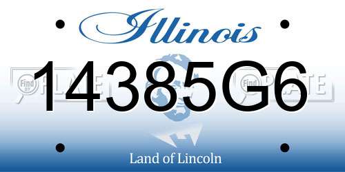14385G6 Illinois License Plate