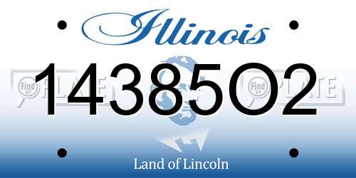 14385O2 Illinois License Plate