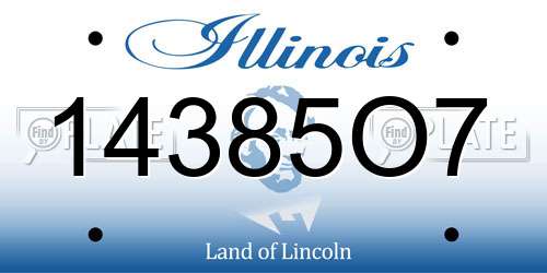 14385O7 Illinois License Plate
