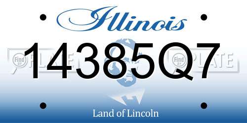 14385Q7 Illinois License Plate