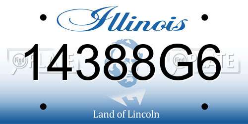 14388G6 Illinois License Plate