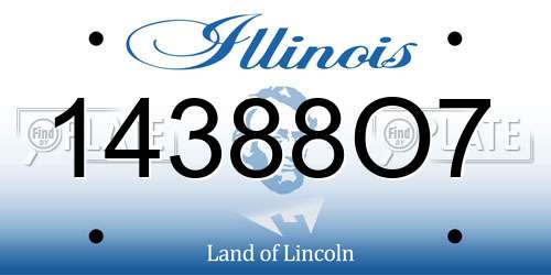 14388O7 Illinois License Plate