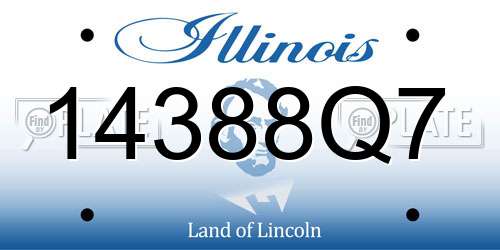 14388Q7 Illinois License Plate