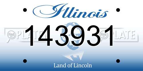 143931 Illinois License Plate