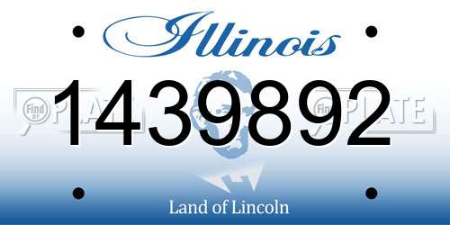 1439892 Illinois License Plate