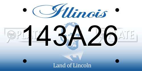 143A26 Illinois License Plate