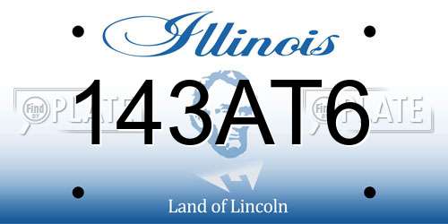 143AT6 Illinois License Plate