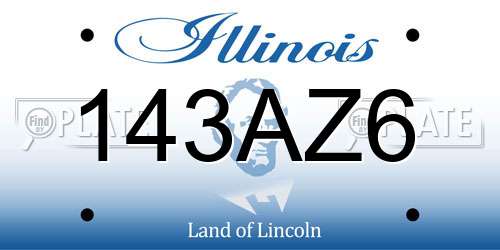 143AZ6 Illinois License Plate
