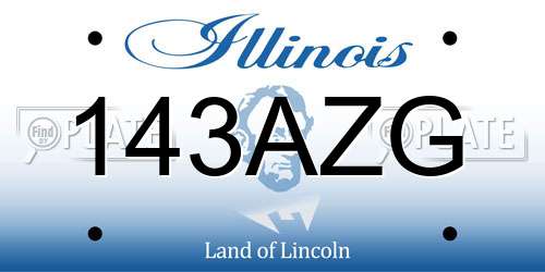 143AZG Illinois License Plate