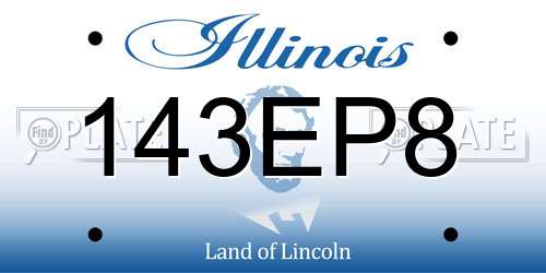 143EP8 Illinois License Plate