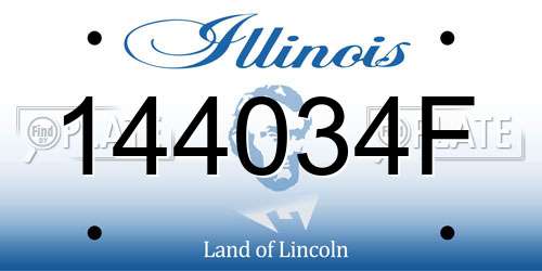 144034F Illinois License Plate