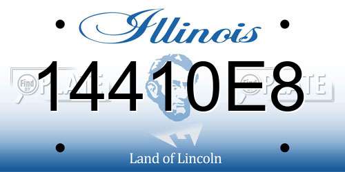 14410E8 Illinois License Plate
