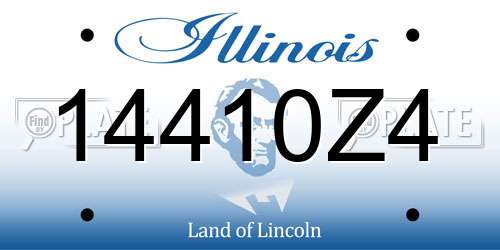 14410Z4 Illinois License Plate