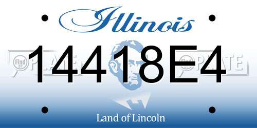 14418E4 Illinois License Plate