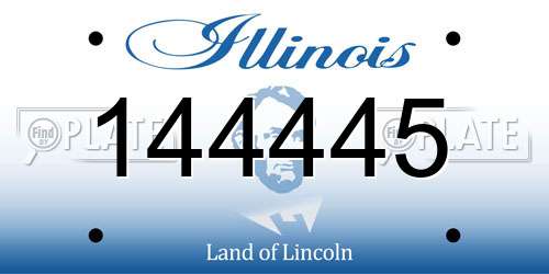 144445 Illinois License Plate
