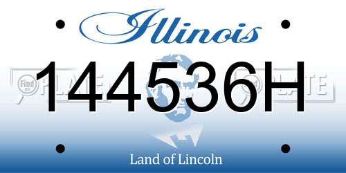 144536H Illinois License Plate