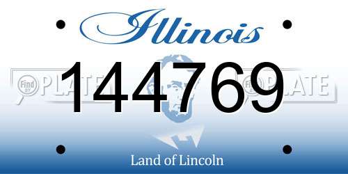 144769 Illinois License Plate