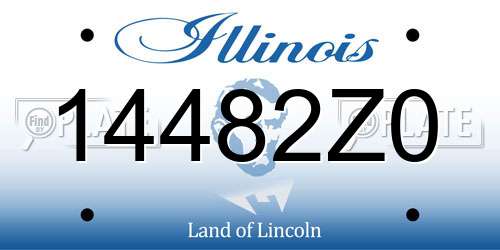 14482Z0 Illinois License Plate