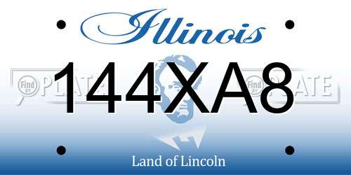 144XA8 Illinois License Plate
