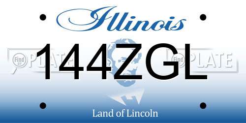 144ZGL Illinois License Plate
