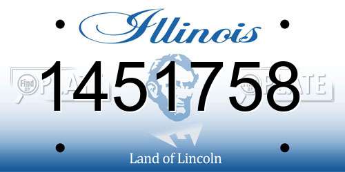 1451758 Illinois License Plate