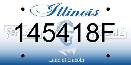 145418F Illinois License Plate