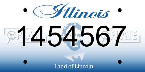 1454567 Illinois License Plate