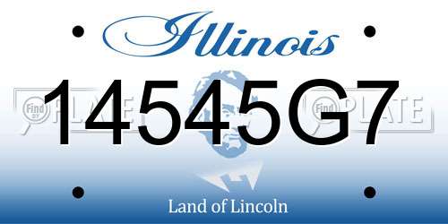 14545G7 Illinois License Plate
