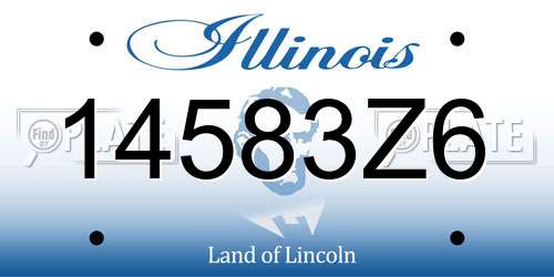 14583Z6 Illinois License Plate