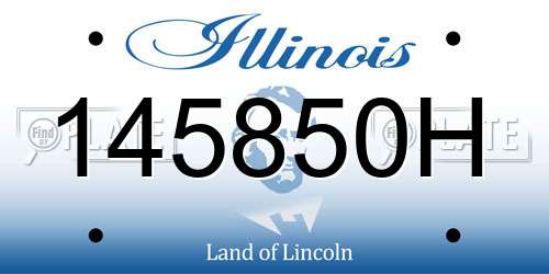 145850H Illinois License Plate
