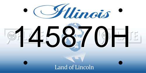 145870H Illinois License Plate